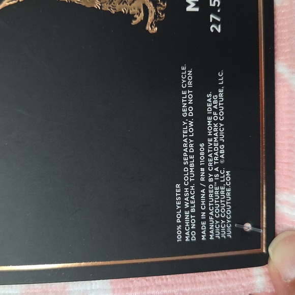 Pink Juicy Couture Dog Bone Mocrofibee Pet Towel - Picture 3 of 3